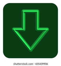3d line neon web icon green color