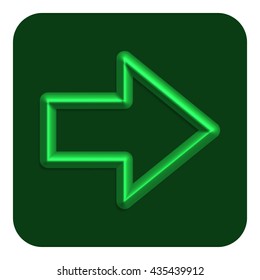 3d Line Neon Web Icon, Green Color.