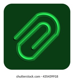 3d Line Neon Web Icon, Green Color.