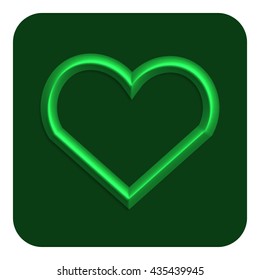 3d line neon web icon green color