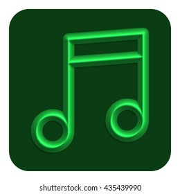 3d line neon web icon green color