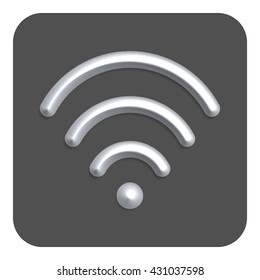 3d Line Neon Web Wi-Fi Icon, Gray Color. Vector Icon