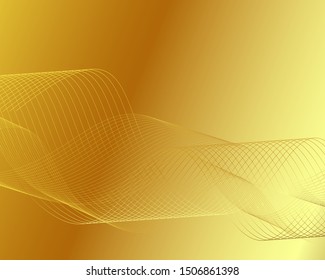 3D line on gold background