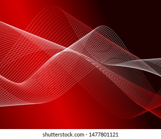 3D line on red background