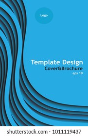 3d line templates for blue cover paper cut style, poster, banners, flayers, 