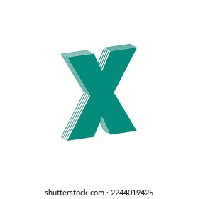 Logo de 3D Linear Moderno de la letra X. Número en forma de tira de línea. Diseño abstracto lineal del carácter y letra del número de alfabeto. logo, identidad corporativa, aplicación, afiche creativo y más.