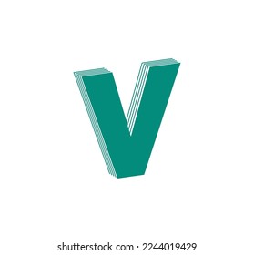 3D Linear modern logo of letter V. Number in the form of a line strip. Linear abstract design of alphabet number character and letter. logo, corporate identity, app, creative poster and more.