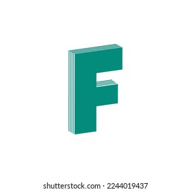Logo de 3D Linear Moderno de la letra F. Número en forma de tira de línea. Diseño abstracto lineal del carácter y letra del número de alfabeto. logo, identidad corporativa, aplicación, afiche creativo y más.
