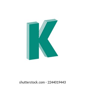 3D Linear modern logo of letter K. Number in the form of a line strip. Linear abstract design of alphabet number character and letter. logo, corporate identity, app, creative poster and more.