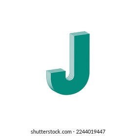 Logo de la letra J. Número en forma de tira de línea. Diseño abstracto lineal del carácter y letra del número de alfabeto. logo, identidad corporativa, aplicación, afiche creativo y más.