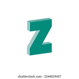 3D Linear modern logo of letter Z. Number in the form of a line strip. Linear abstract design of alphabet number character and letter. logo, corporate identity, app, creative poster and more.