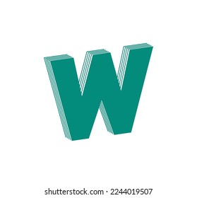 3D Linear modern logo of letter W. Number in the form of a line strip. Linear abstract design of alphabet number character and letter. logo, corporate identity, app, creative poster and more.
