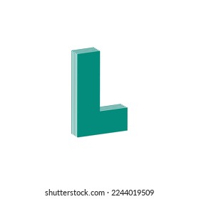 3D Linear modern logo of letter L. Number in the form of a line strip. Linear abstract design of alphabet number character and letter. logo, corporate identity, app, creative poster and more.