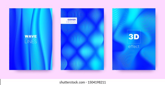 3d Lines Banner. Wave Flow Poster. Neon Modern Background. Gradient Striped Pattern. Gradient 3d Lines Cover. Wave Fluid Banner. Neon Vector Wallpaper. Neon 3d Lines Striped Pattern.