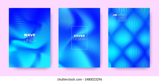 3d Lines Banner. Wave Fluid Shape. Blue Minimal Brochure. Gradient Halftone Texture. Gradient 3d Lines Poster. Wave Fluid Design. Neon Vector Brochure. Neon 3d Lines Geometric Texture.