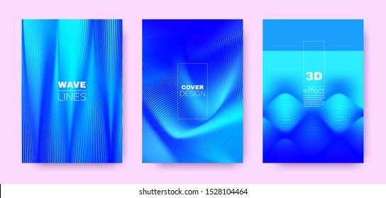 3d Lines Design. Wave Flow Poster. Neon Abstract Brochure. Gradient Distorted Texture. Gradient 3d Lines Cover. Wave Flow Banner. Blue Modern Wallpaper. Neon 3d Lines Halftone Texture.