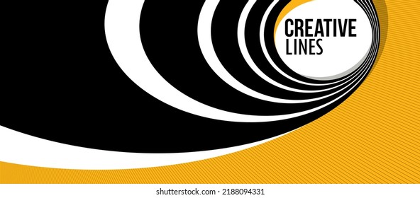 3D lines in motion vector abstract background, creative and dimensional curved stripes dynamic composition, motion and technology.
