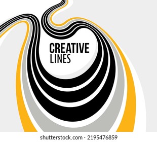 3D lines in motion vector abstract background, creative and dimensional curved stripes dynamic composition, motion and technology.