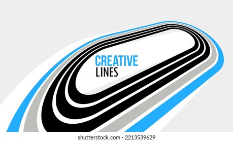 3D lines in motion vector abstract background, creative and dimensional curved stripes dynamic composition, motion and technology.