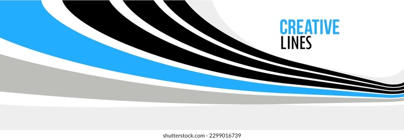 3D lines in motion vector abstract background, creative and dimensional curved stripes dynamic composition, motion and technology.