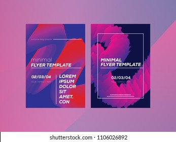 3D Lines Party Flyer Template Vector Background - Red, Pink and Purple Futuristic Card Design