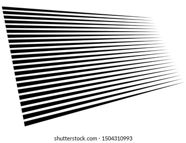 3d lines pattern in perspective. Oblique, slanting stripes. Diminishing parallel, straight skew strips, streaks texture.Asymmetric dynamic lines abstract geometric illustration. Lineal, linear element