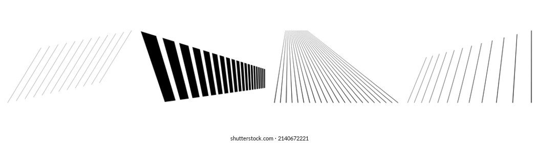 3D lines in perspective, Angled, slanting, oblique and diagonal lines, stripes vector design element