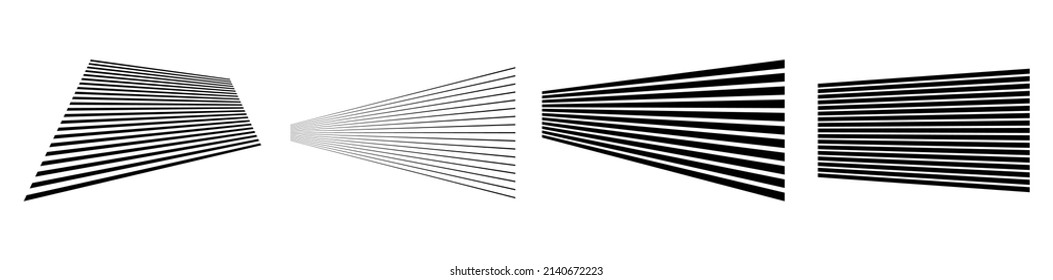3D lines in perspective, Angled, slanting, oblique and diagonal lines, stripes vector design element