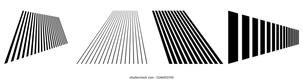 3D lines in perspective, Angled, slanting, oblique and diagonal lines, stripes vector design element