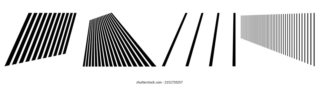 3D lines in perspective, Angled, slanting, oblique and diagonal lines, stripes vector design element