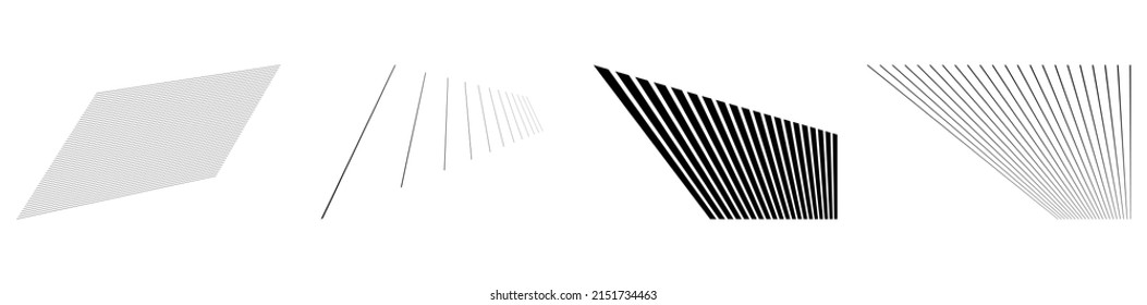 3D lines in perspective, Angled, slanting, oblique and diagonal lines, stripes vector design element