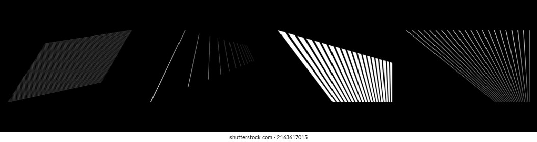 3D lines in perspective, Angled, slanting, oblique and diagonal lines, stripes vector design element
