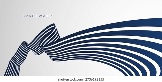 3D lines in perspective vector abstract background, bent ribbon look like stripes wallpaper, curvy road, speed highway sport race theme.