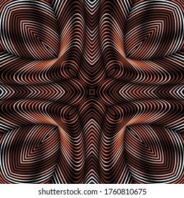 3d líneas vectorial colorido patrón transparente. Moderno fondo de superficie ornamental. El volumen de la línea de arte es un fondo complicado. Líneas de onda ornamento de drenaje psicodélico. Organizar un diseño creativo texturizado.