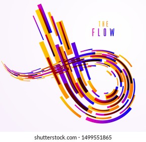 3D lines vector scientific or technical abstract background, future technology and science theme, dynamic motion elements design, template for ads or poster or cover.