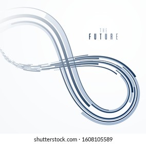 3D lines vector scientific or technical abstract background, future technology and science theme, dynamic motion elements design, template for ads or poster or cover.