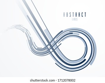 3D lines vector scientific or technical abstract background, future technology and science theme, dynamic motion elements design, template for ads or poster or cover.