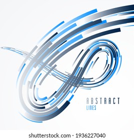 3D lines vector scientific or technical abstract background, future technology and science theme, dynamic motion elements design, template for ads or poster or cover.