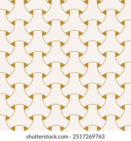 3d Link Japanese pattern. Geometric  white and metallic gold circle shaped seamless  vector. geometrical wallpaper. Design for textile, mattress, flooring, background, clothing, wrapping, fabric etc.