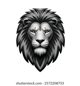 3D lion headshot with a majestic mane