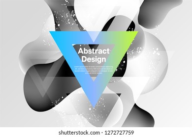 3D Liquid Abstract with Geometric Shape Wallpaper Background