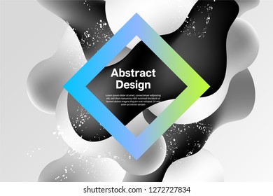 3D Liquid Abstract with Geometric Shape Wallpaper Background