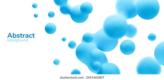 Conjunto de gotas líquidas 3d. Esferas de colores Abstractas en vuelo. Vector realista render de burbujas sobre un fondo blanco aislado. Ilustración de Elementos de lámparas de lava.