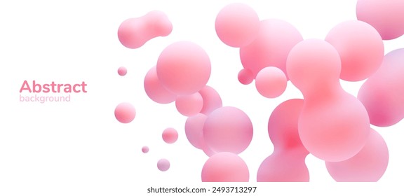 Conjunto de gotas líquidas 3d. Esferas de colores Abstractas en vuelo. Vector realista render de burbujas sobre un fondo blanco aislado. Ilustración de Elementos de lámparas de lava.