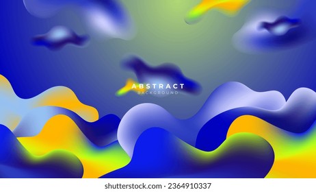 3D liquid blue orange colorful futuristic gradient vivid background suit for web landing page wallpaper banner backdrop presentation and much more Premium Vector