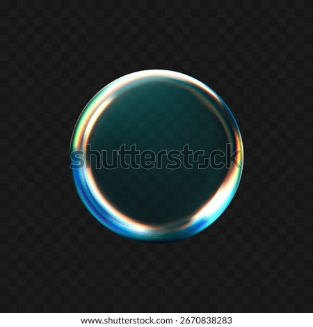 3D liquid glass sphere set with refraction and holographic effects, isolated on a dark background. Transparent water glass drops rendered with dispersion, rainbow gradients. 3D vector morphism