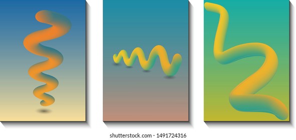 3D Liquid Gradient Shapes for banner,flyer,poster. -Vector