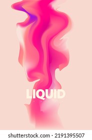 3D liquid holographic gradient shape. Abstract vector design element.