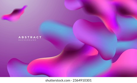 3D liquid purple blue colorful futuristic gradient vivid background suit for web landing page wallpaper banner backdrop presentation and much more Premium Vector