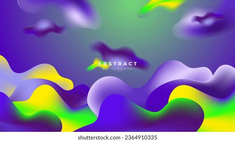 3D liquid purple green colorful futuristic gradient vivid background suit for web landing page wallpaper banner backdrop presentation and much more Premium Vector